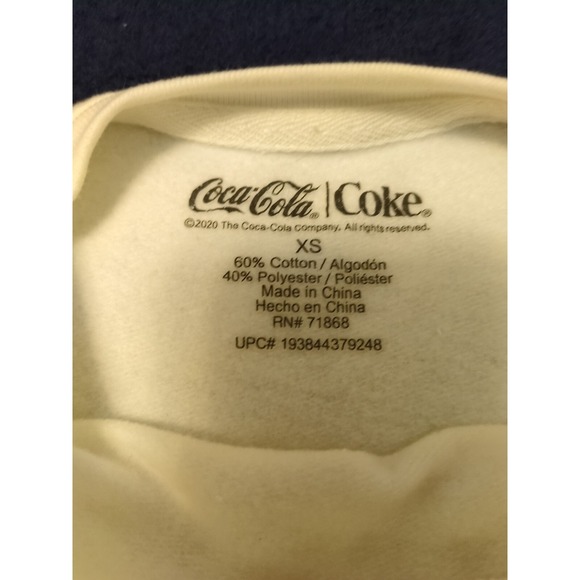 Coca-Cola The Real Thing Classic Ivory & Red Sweatshirt Youth Sz XS - Picture 4 of 5